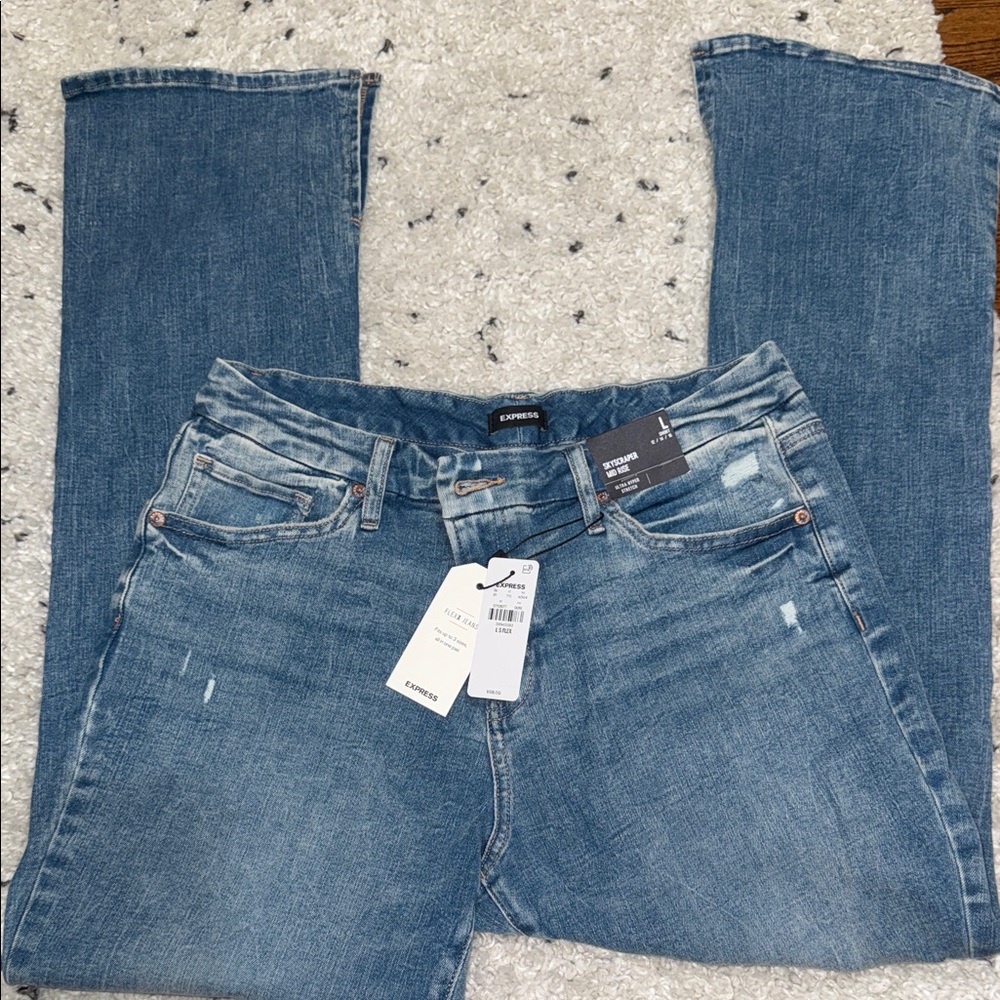 Express Women's Classic Blue Straight Leg Jeans
